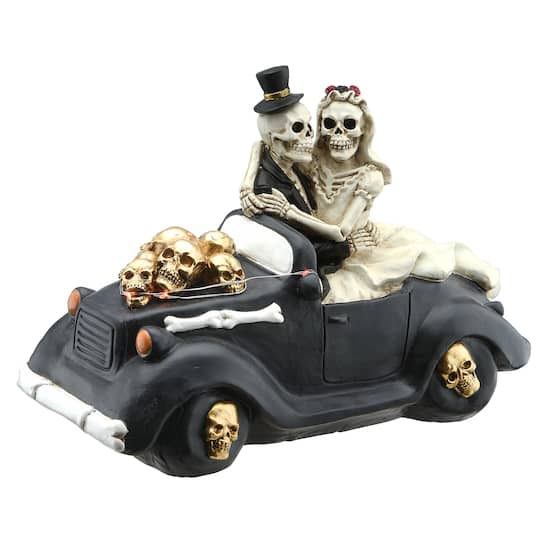 Michaels, 8" LED Skeleton Bride & Groom in Car – Category: Halloween Tabletop Decor